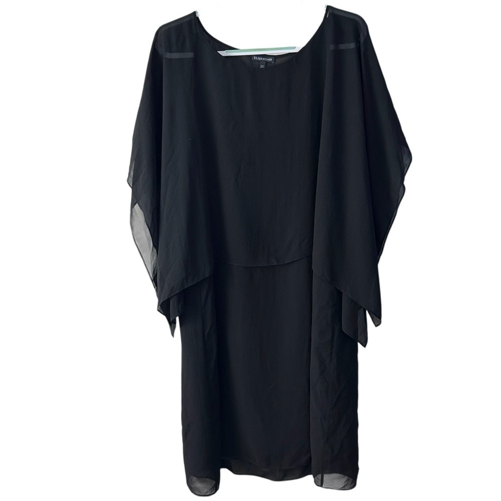 Eileen Fisher Silk A-Line Overlay Dress